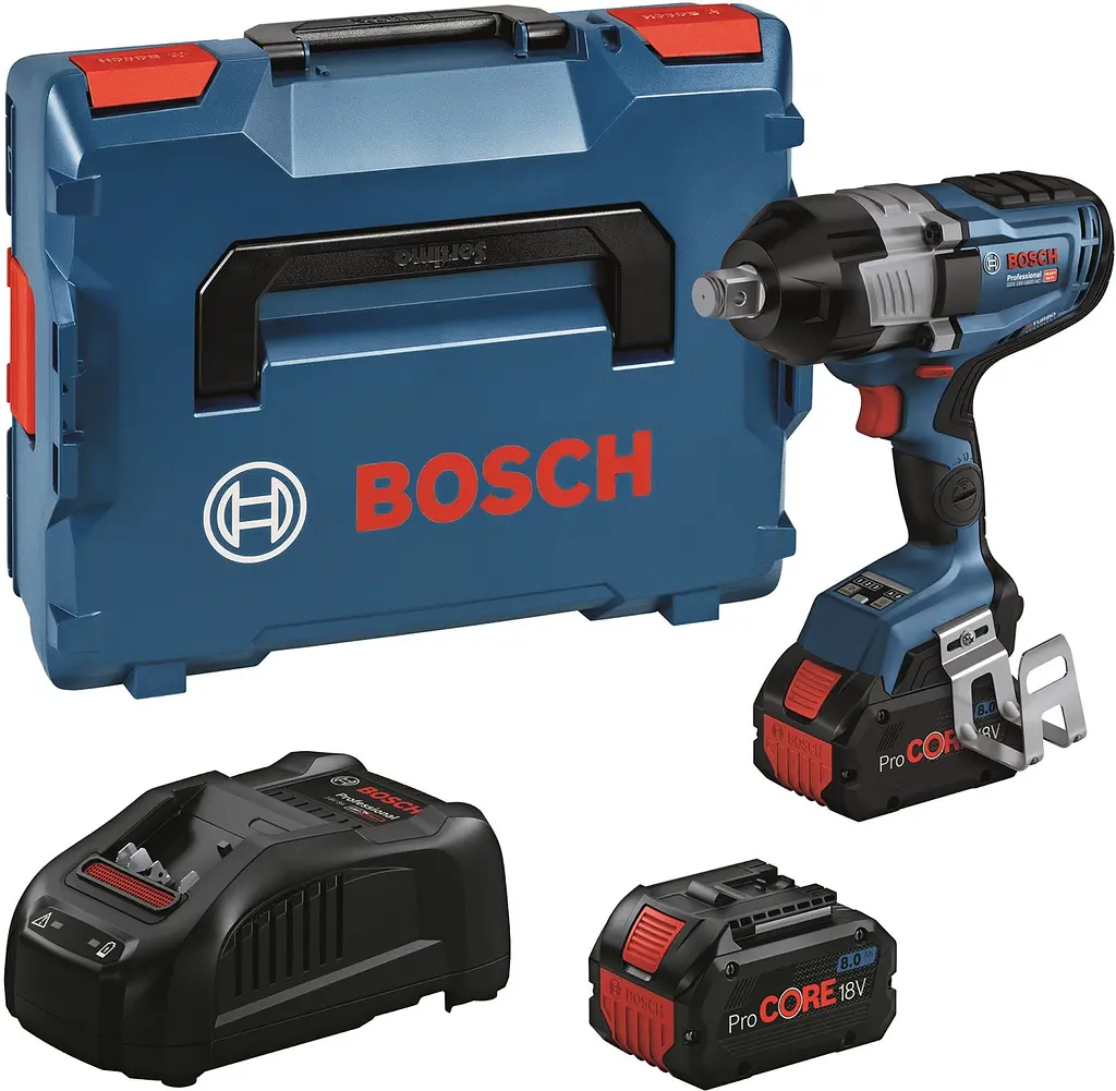 Акумуляторний ударний гайкокрут Bosch GDS 18V-1600 HC Professional з 2 акб ProCORE18V 8 Ah та з/п GAL 1880 CV, з модулем Bluetooth в L-BOXX 136