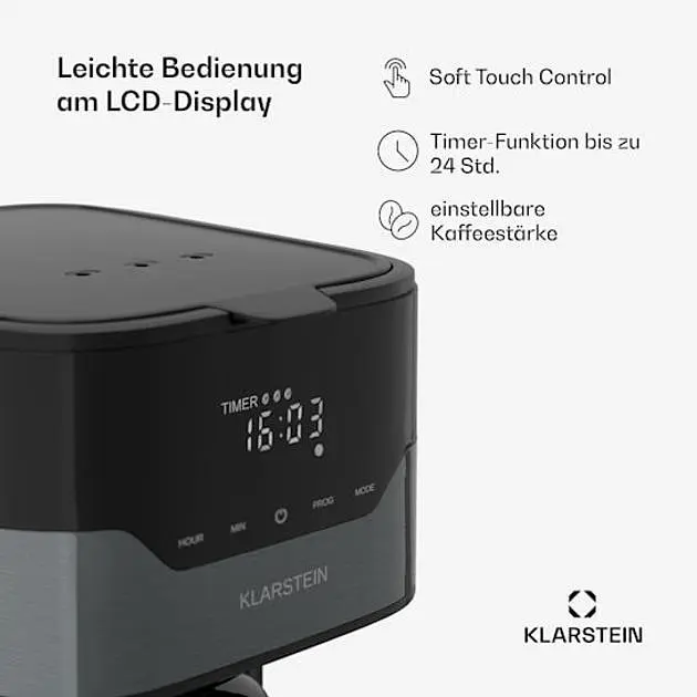 Кофеварка Klarstein Arabica EasyTouch Control 800 Вт (10045344) - фото 4