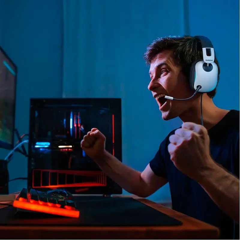 Накладные наушники Baseus  GoPlay 1+ Max Gaming Wired Headphones, 7.1 VSS, USB, white - фото 15