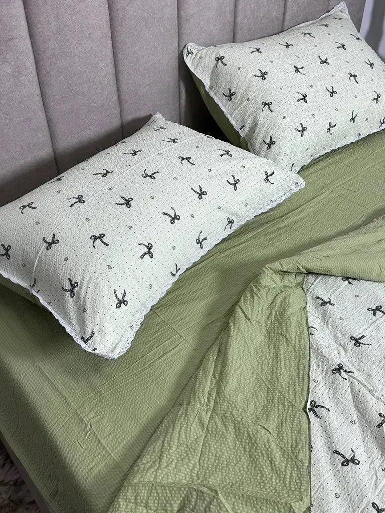 Постільна білизна євро з літньою ковдрою муслін Koloco Print 1 20876 200х230 см - фото 6