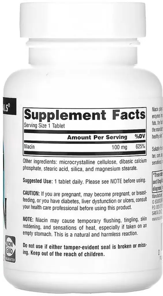 Вітаміни та мінерали Source Naturals Niacin 100 mg, 250 таблеток - фото 2
