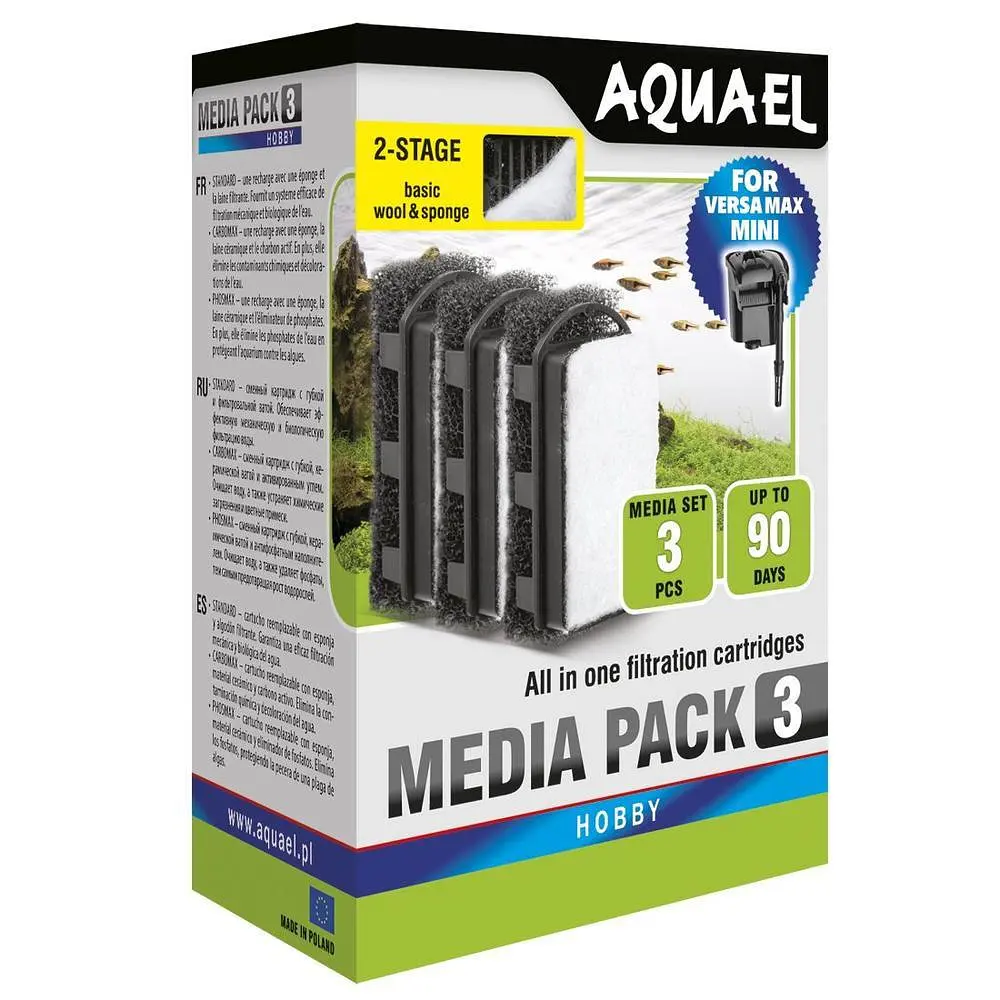 Фильтрующий картридж Aquael Media Pack Standard 3 шт. для навесного фильтра Aquael Versamax-mini - фото 2