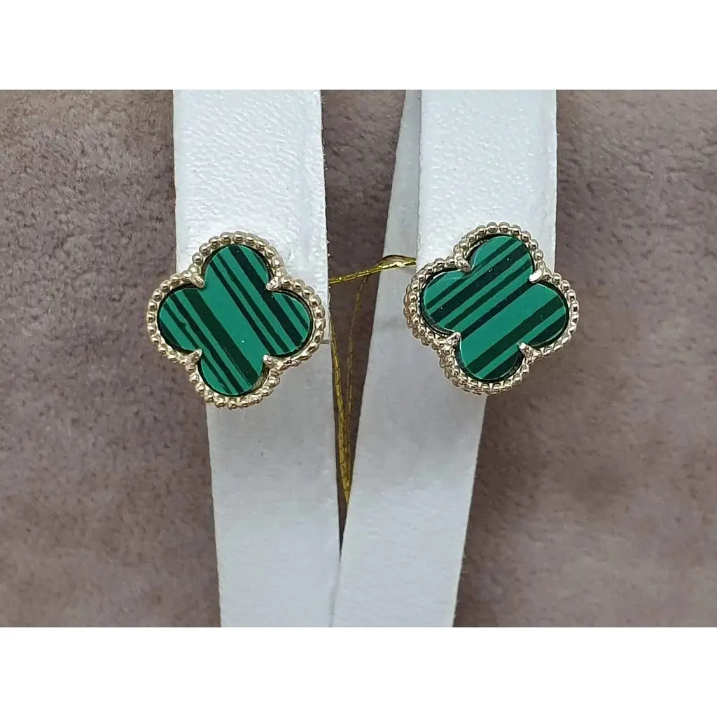 Золоті сережки Платон Конюшина з малахітом. 2С128/71Б - фото 4