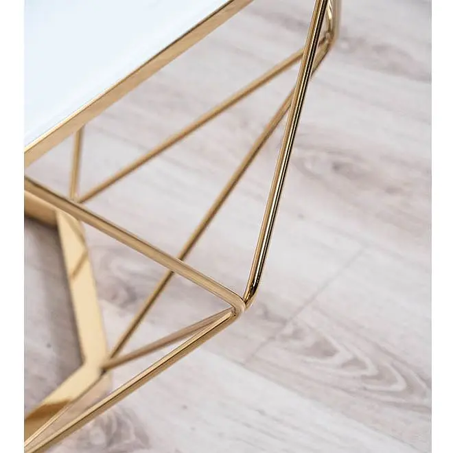 Столик журнальний Prestol Перфект білий золото 80х44 см - фото 4