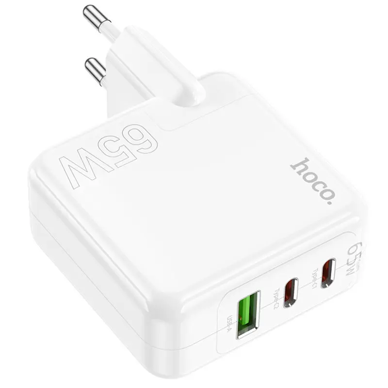 МЗП C115A Header PD65W+QC3.0 (1USB-A/2C) White Hoco teh0029632 - фото 2