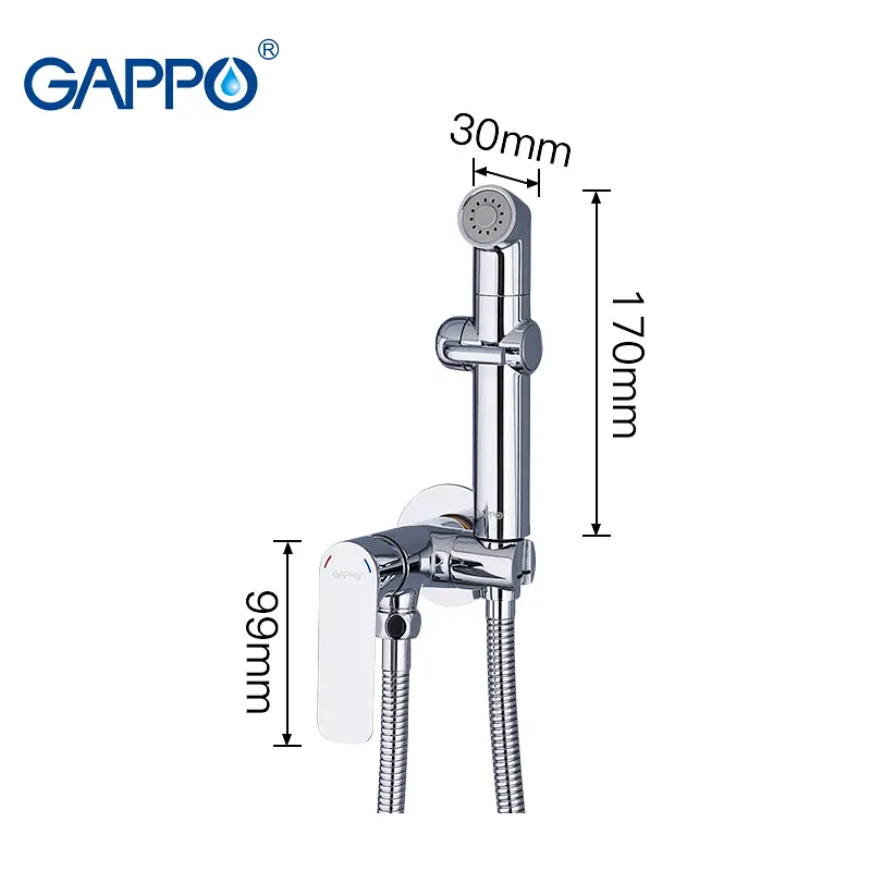 Набор гигиенического душа скрытого монтажа Gappo Noar 1/8 G7248-1, Хром - фото 2