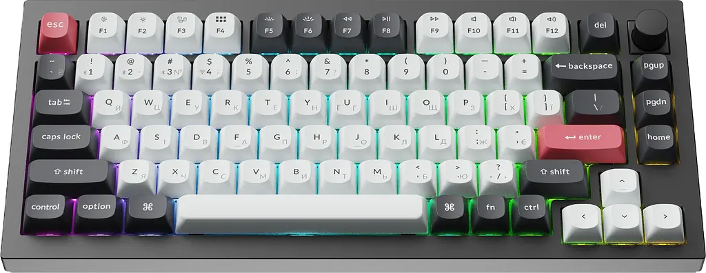 Клавіатура бездротова Keychron Q1 HE Magnetic Switch Black RGB (Q1H-M1-UA) - фото 2
