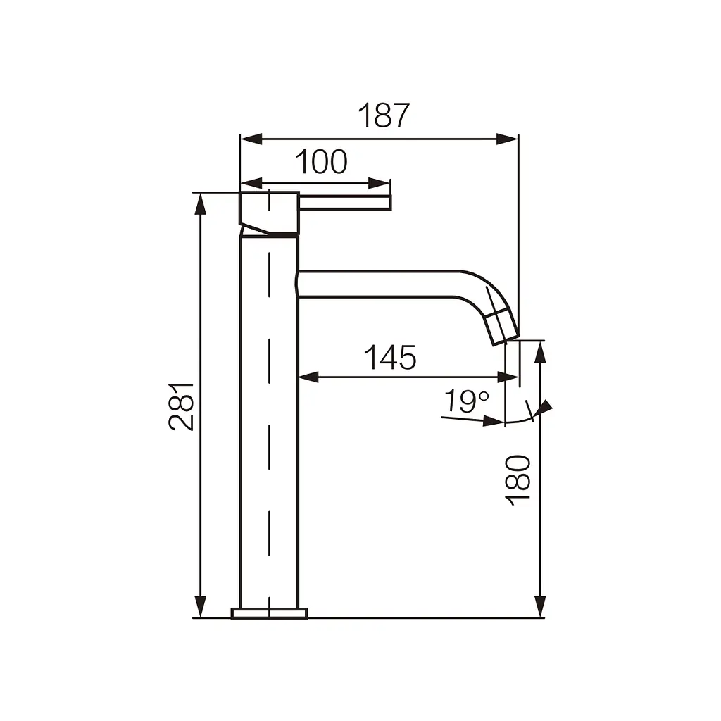 Змішувач для умивальника VBI Milano Uno високий graphite VBI-050101GR-H01GR - фото 2