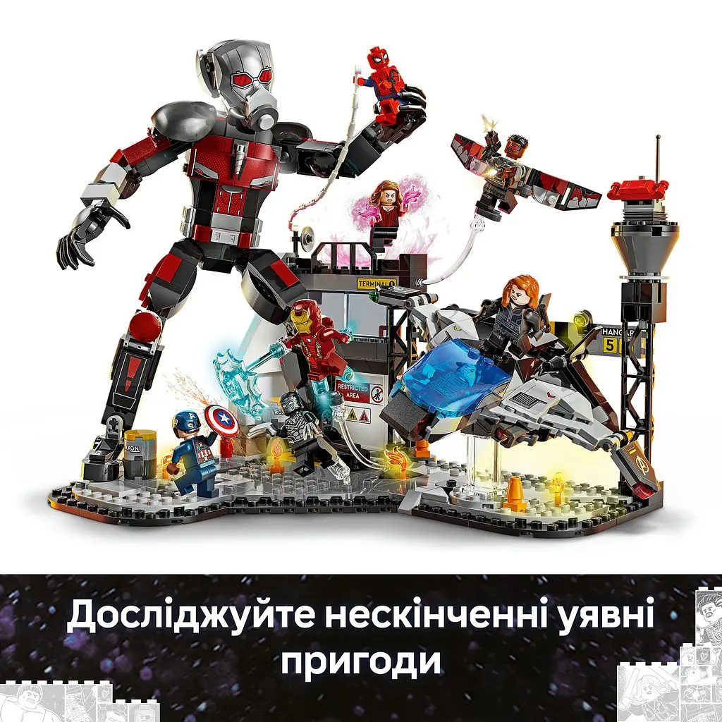 Конструктор LEGO Marvel Первый мститель: Противостояние Приключенческая битва, 736 деталей (76314) - фото 12