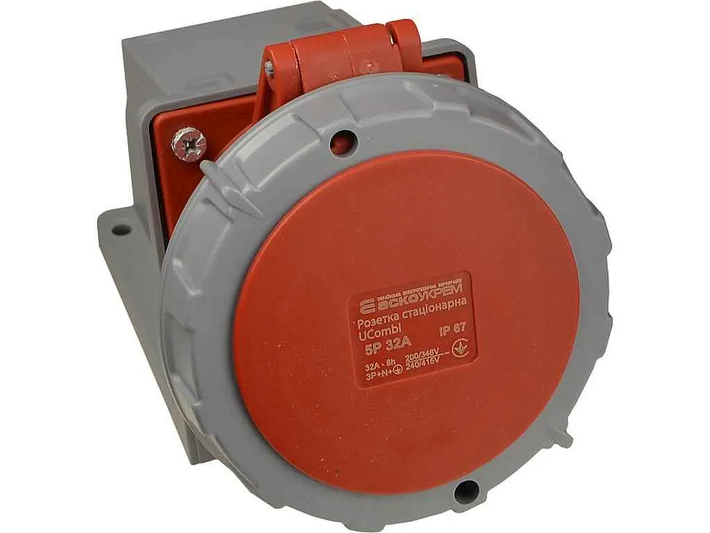 Розетка стаціонарна АСКО серії UСombi 5P 32A IP 67 - фото 2