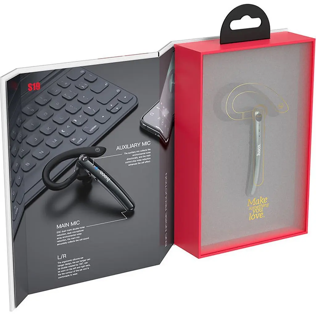 Bluetooth-гарнітура Hoco S19 Heartful ENC Metal Gray (752918) [151275] - фото 5