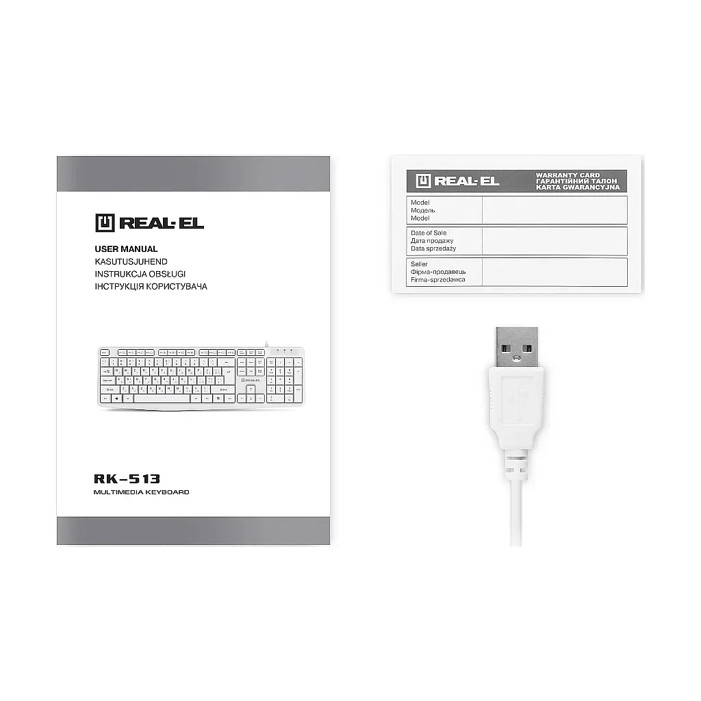 Клавіатура REAL-EL RK-513 USB White (EL123100047) - фото 7