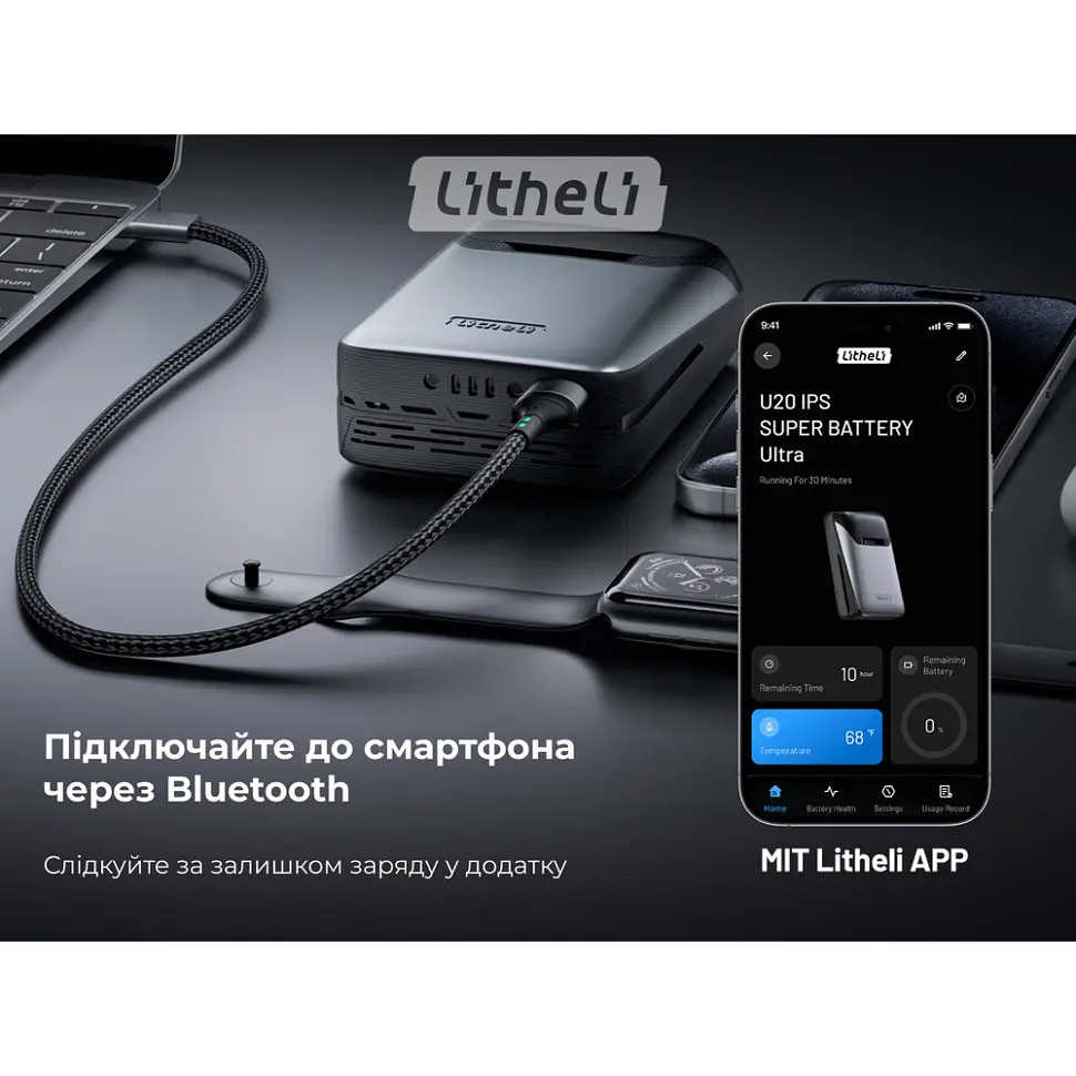 Універсальна мобільна батарея Litheli Power Bank 20000 mAh, 45 W, 4А, Fast Charge (U20BY04B) - фото 9