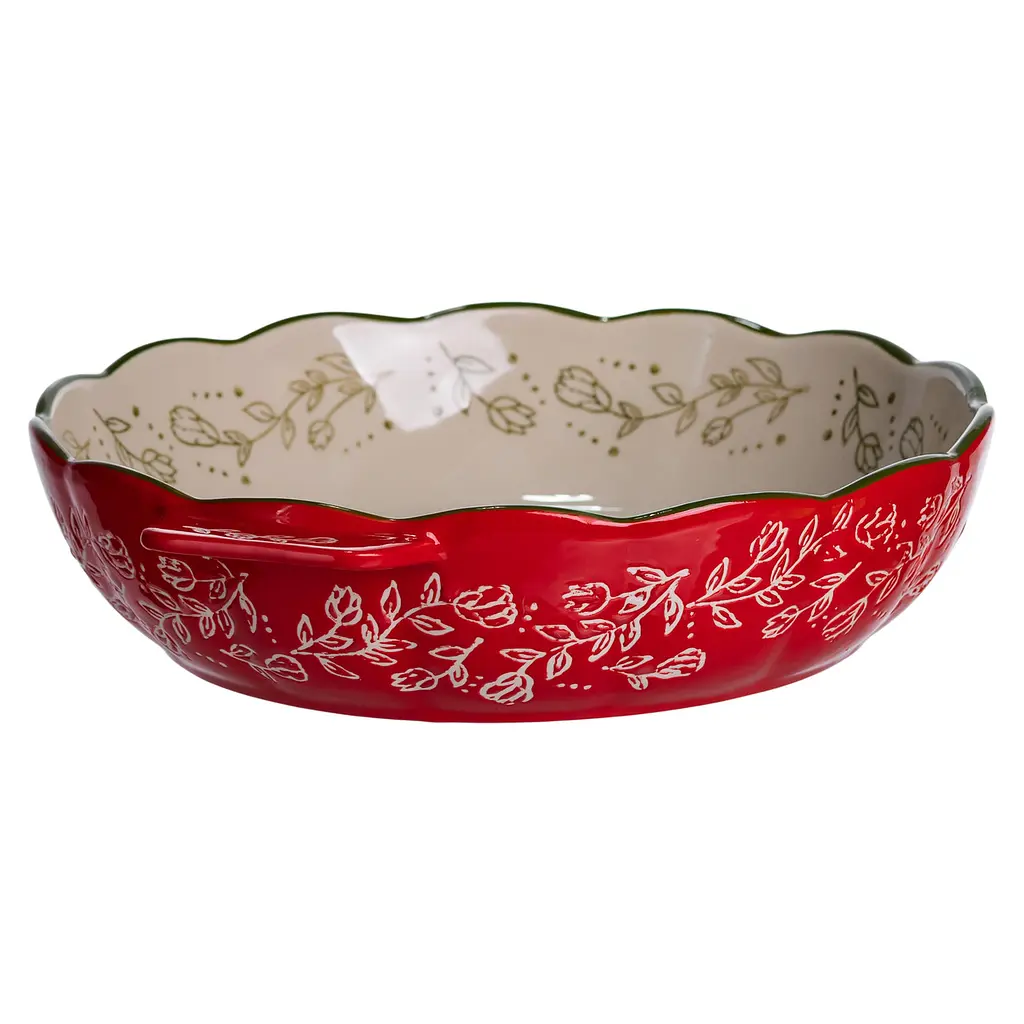 Форма для запекания Vintage Ø25 (см) круглая форма для выпекания в духовке с ручками Красный Yiwu HM04-07 - фото 3