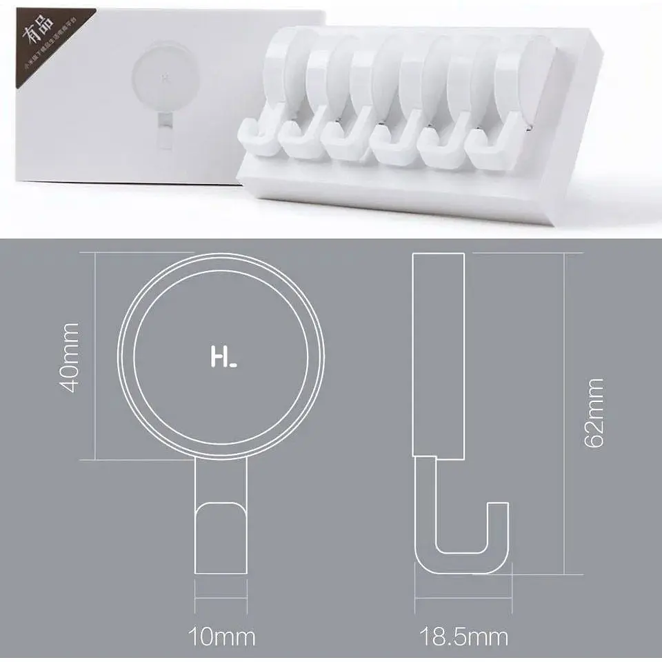 Набір настінних гачків Happy Life Small Hook 6 шт White [26035] - фото 5