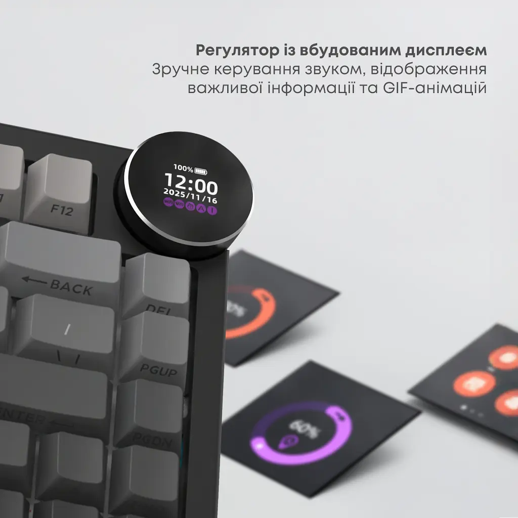 Клавіатура Ajazz AK820 V2 White Peach Switch Wireless/Bluetooth/USB UA White (AK820-V2-WP-S-W) - фото 11