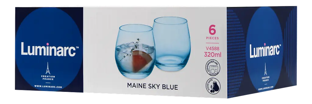 Набір склянок Maine Sky Blue 6х320 мл низька (V4588) Luminarc kuh0016603 - фото 2