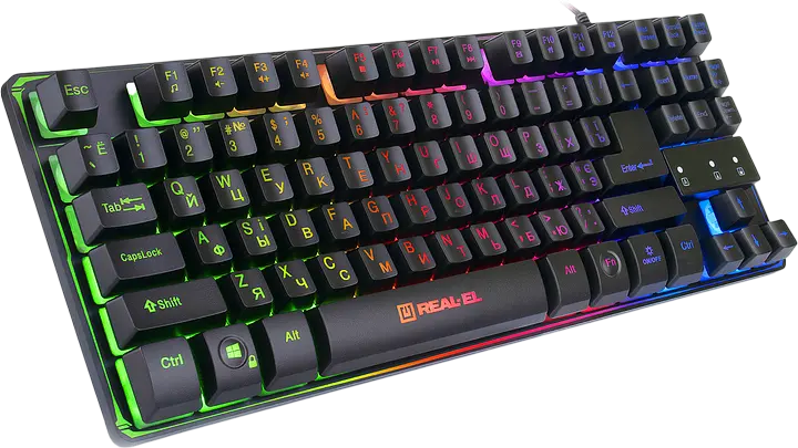 Клавіатура REAL-EL Gaming 8710 Backlit Ukr RGB Black (EL123100030) - фото 3