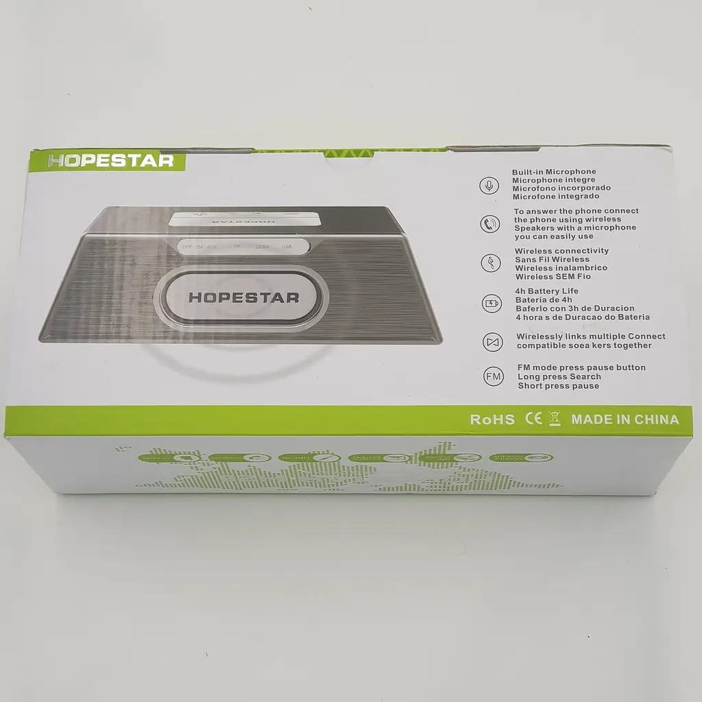 Бездротова акумуляторна колонка Bluetooth акустика FM MP3 AUX USB Hopestar H28 сіра - фото 7