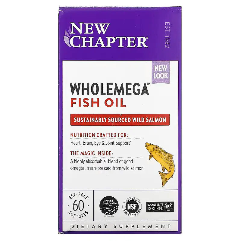 Жирные кислоты New Chapter Wholemega Fish Oil, 60 капсул - фото 3