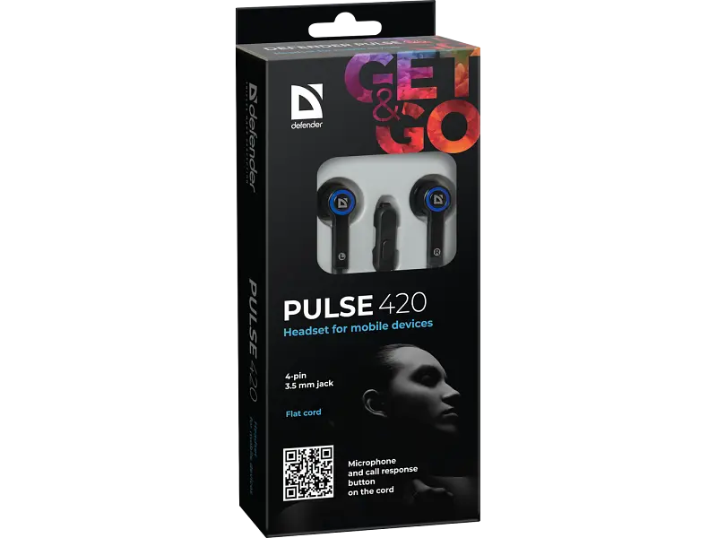 Навушники Defender Pulse 420 Black/Blue - фото 3