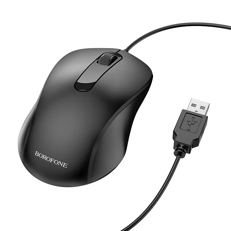 Миша BOROFONE BG4 Business wired mouse Чорний - фото 3