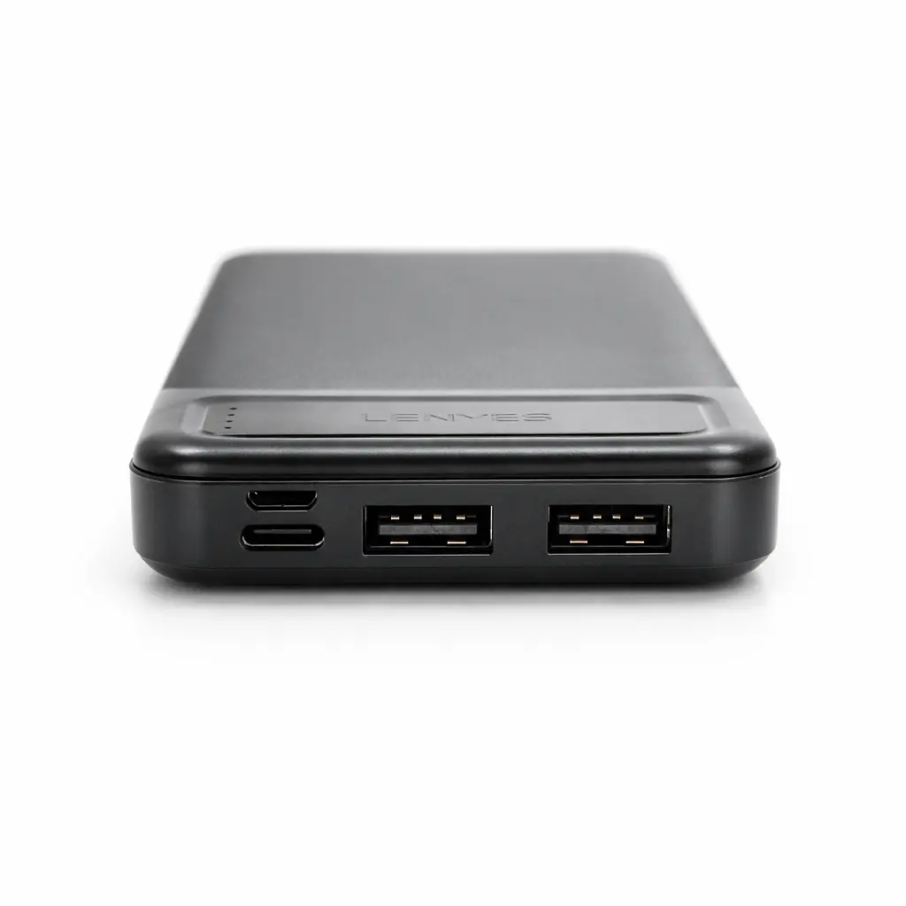 Зовнішній акумулятор PowerBank 10000 мА·год Lenyes PX162 компактний універсальний на 2 входи Чорний - фото 2