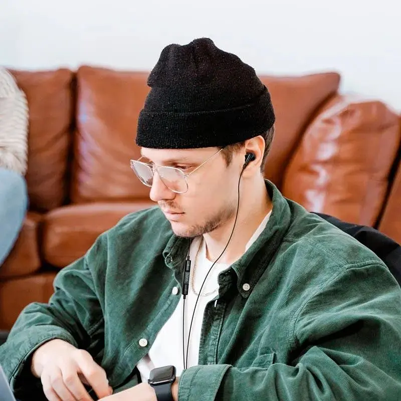 Навушники Hoco Crystal sound wire-controlled earphones with microphone M101 Pro чорні - фото 4