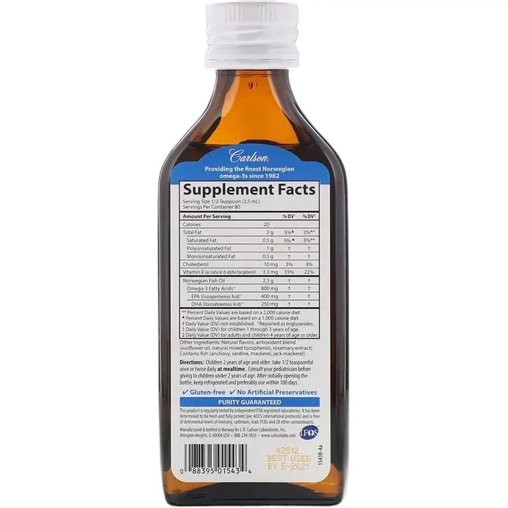 Риб'ячий жир для дітей Carlson Kid's Fish Oil Lemon лимонний смак 200 мл - фото 2