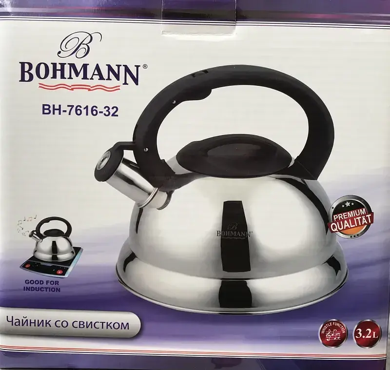 Чайник зі свистком 3 л Bohmann BH 7616-32 3,2 л - фото 2