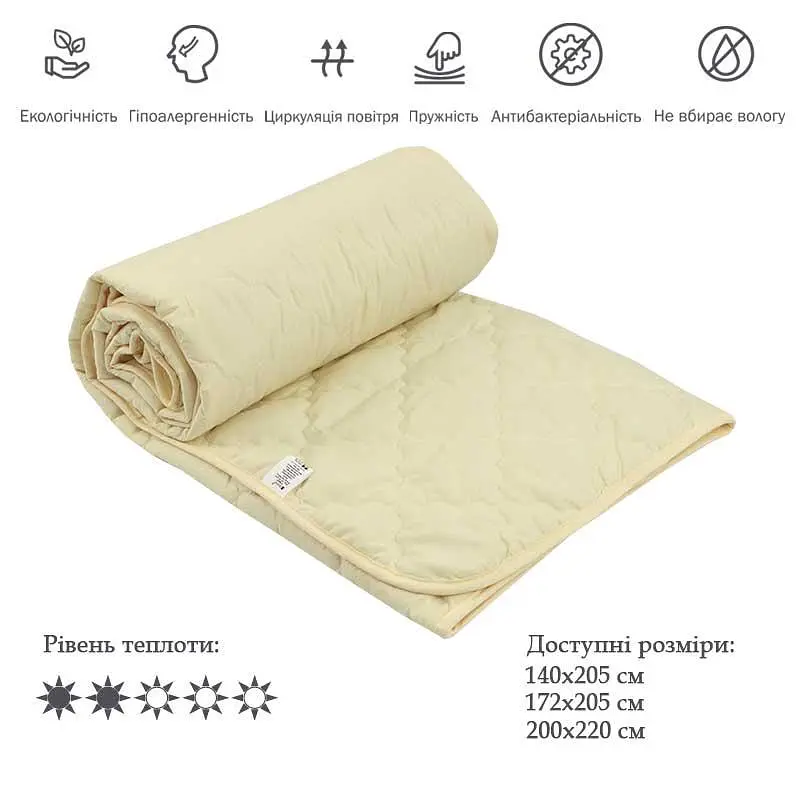 Одеяло Руно - Silicone легкое молочное полуторное 155x210 см 160 гр/м2 (28435) - фото 6