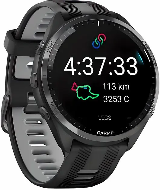 Смарт-годинник Garmin Forerunner 965 Carbon Gray Titanium Bezel w. Blk Case and Blk/Powder Gray S. Band (010-02809-00) - фото 4
