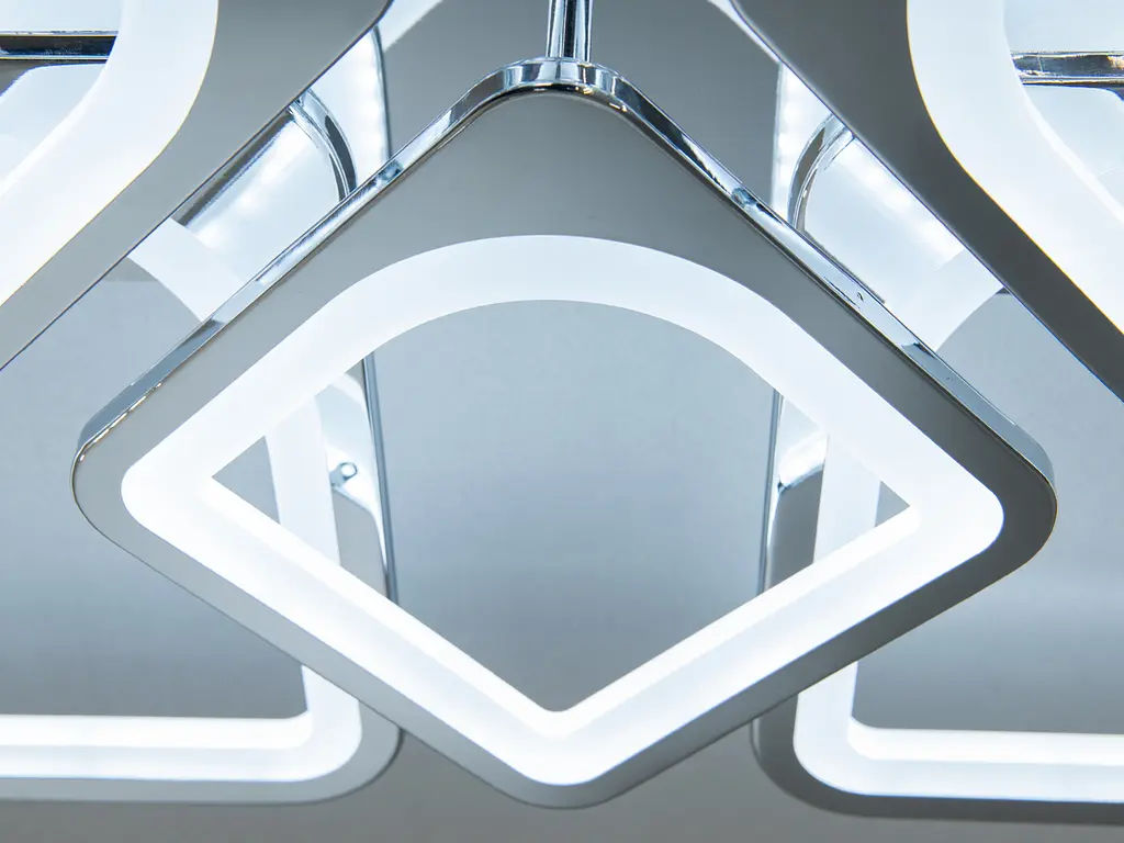 Стильная светодиодная люстра с пультом, 135Вт, хром - фото 4