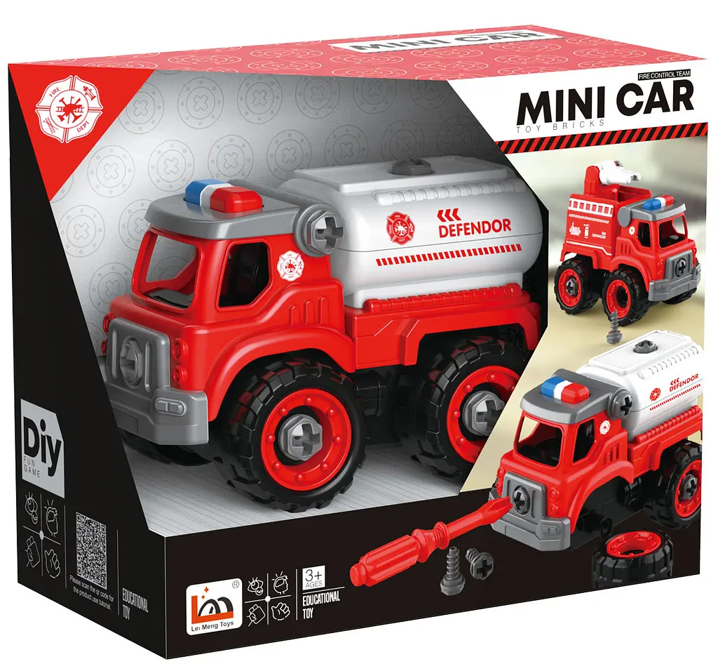 Конструктор DIY Spatial Creativity Пожарная цистерна LM9035, красный (CJ-1614180) - фото 4