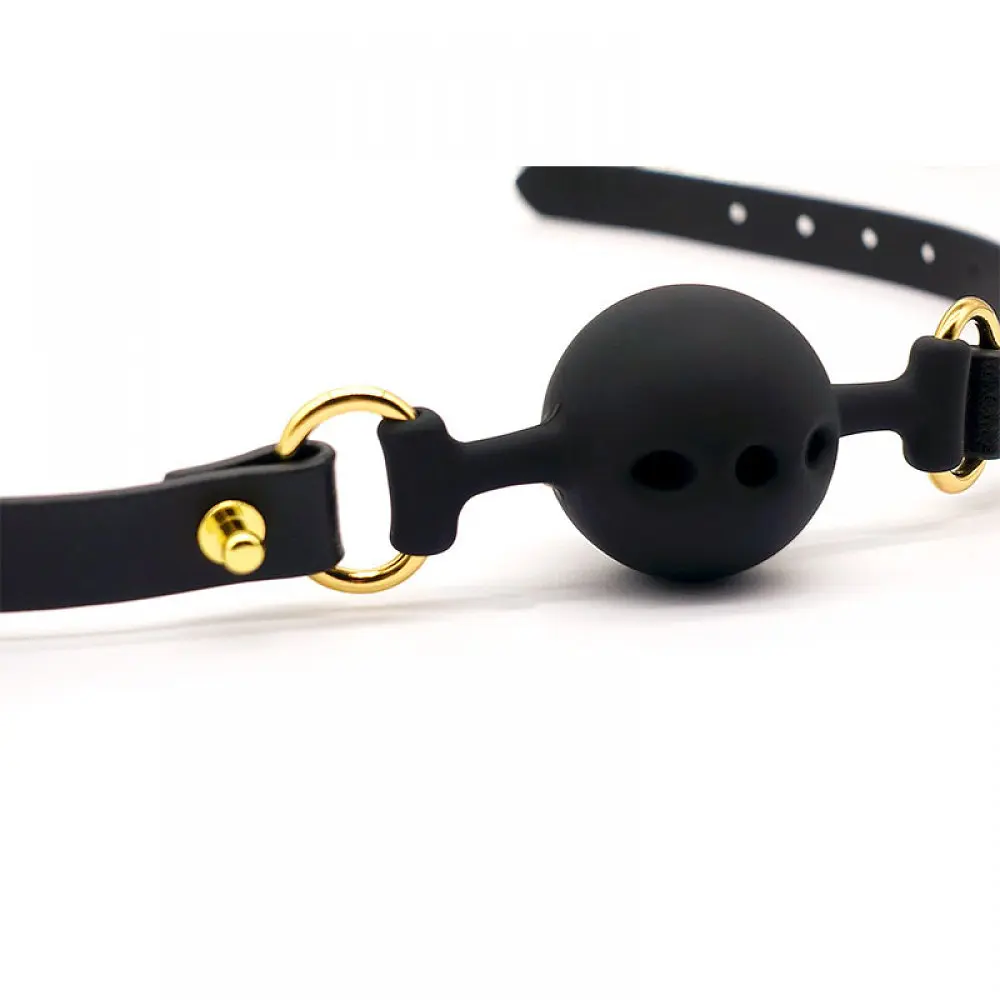 Кляп із силікону та італійської шкіри Breathable Small Ball Gag Upko - фото 5