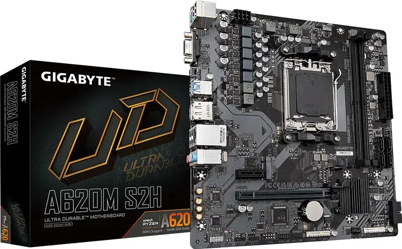 Gigabyte Материнська плата GIGABYTE A620M S2H sAM5 A620 2xDDR5 M.2 HDMI DP D-Sub mATX - фото 4