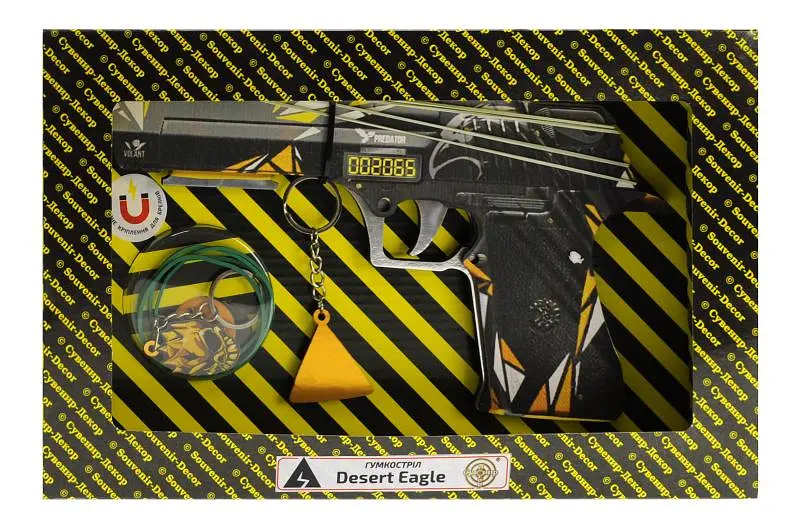 Іграшковий пістолет гумкостріл дерев'яний із гри Standoff 2 Desert Eagle Predator DE-P BOX