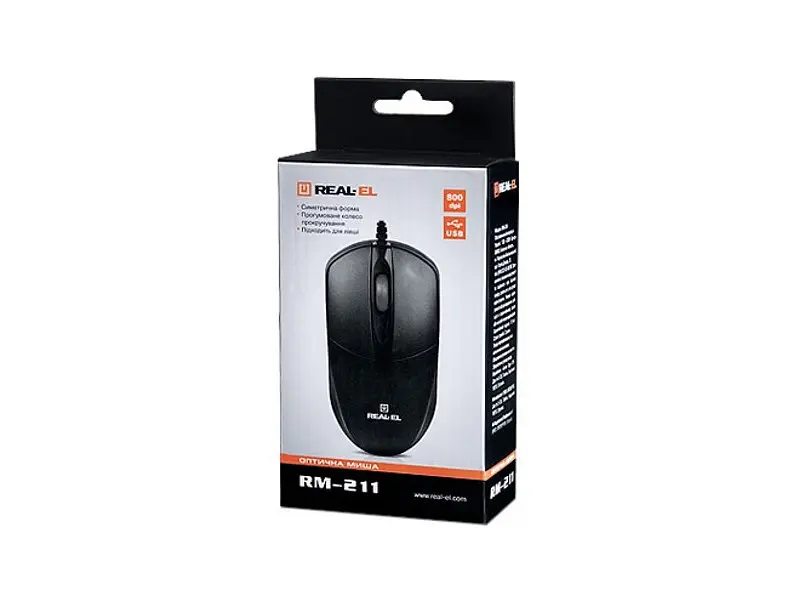 Миша REAL-EL RM-211 White (EL123200014) - фото 6