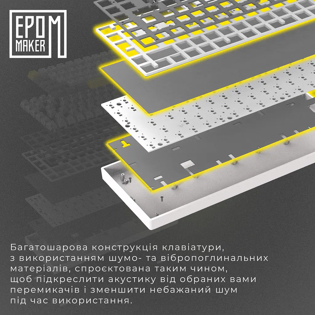 Клавіатура Epomaker EP64 Mulan Black механічна бездротова (EP64-B-M) - фото 16