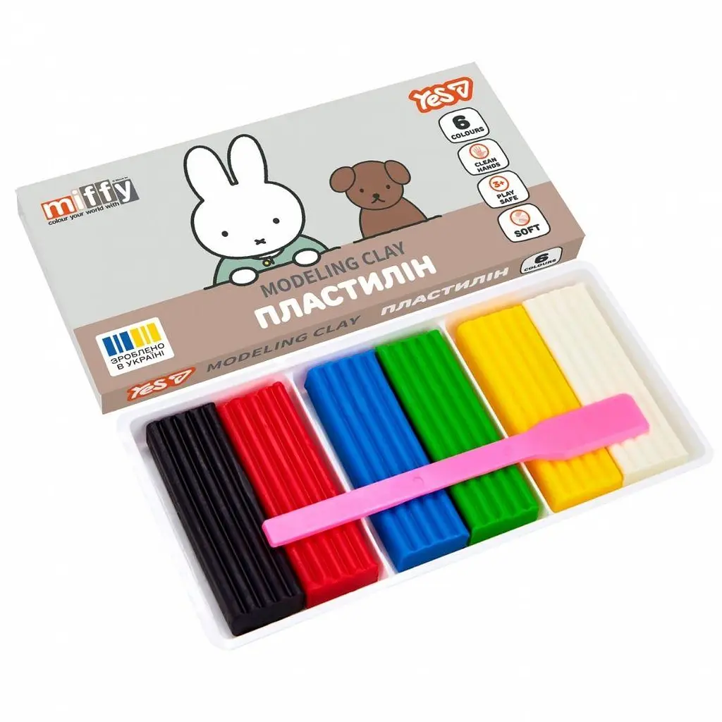 Пластилін Yes 6 кольорів 120 г Miffy (540726)