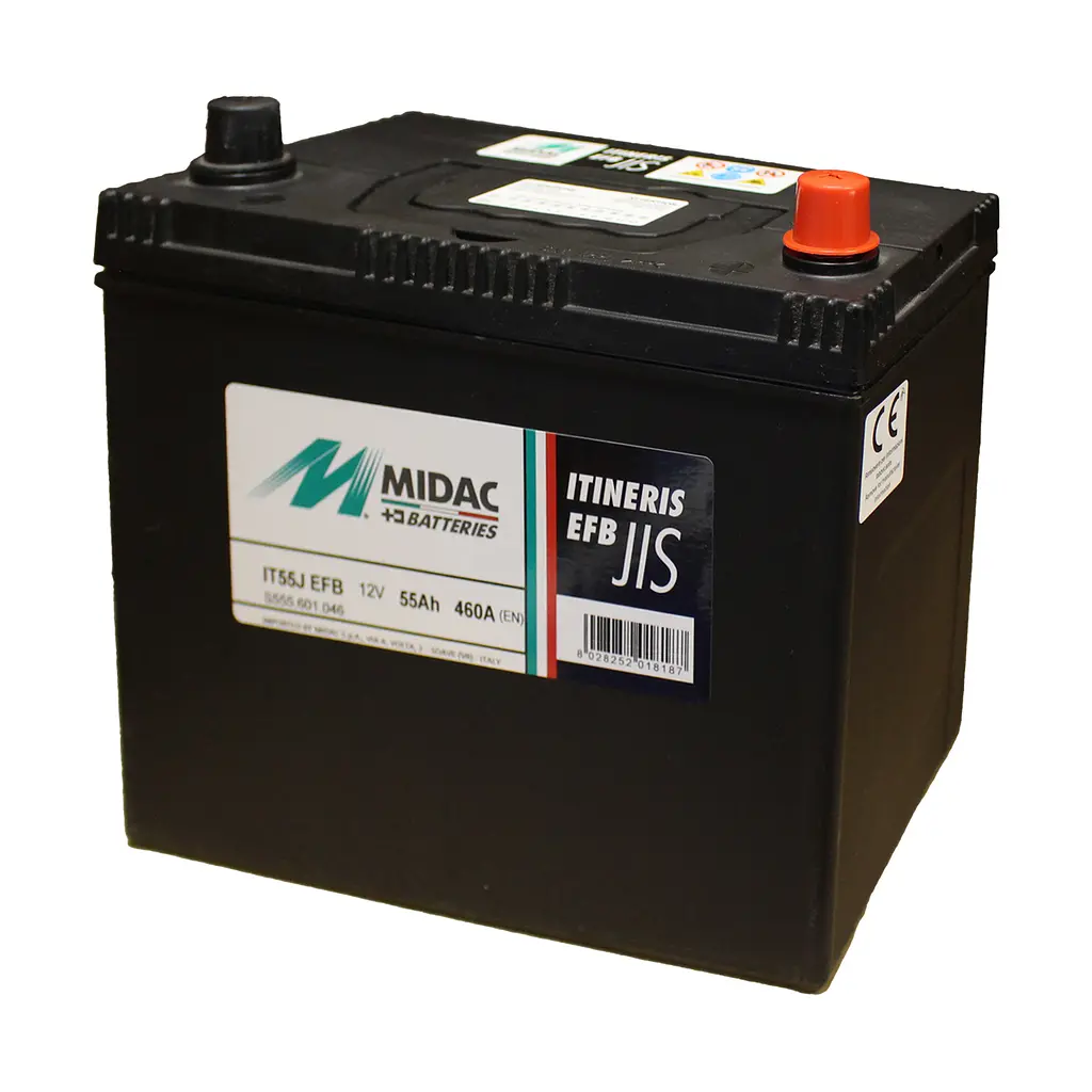 Аккумулятор 6СТ-55A MIDAC ITINERIS EFB- STOP & START Asia, 12V, 55Ah (-/+), , EN460А - фото 3