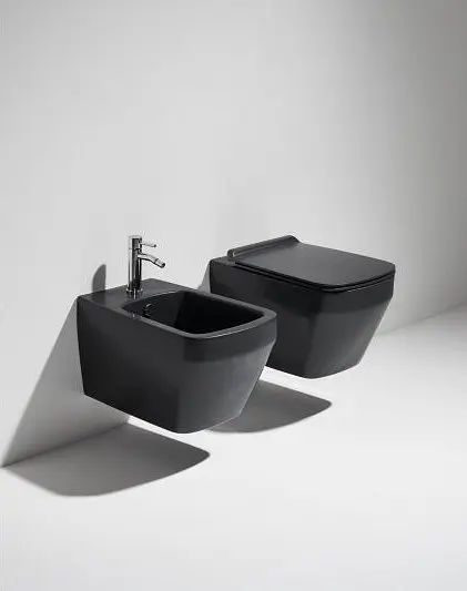 Унітаз підвісний Simas Baden Baden BB 18 з кришкою soft-close BB18-F87(85)-BB004NM Nero matt, Чорний матовий - фото 2