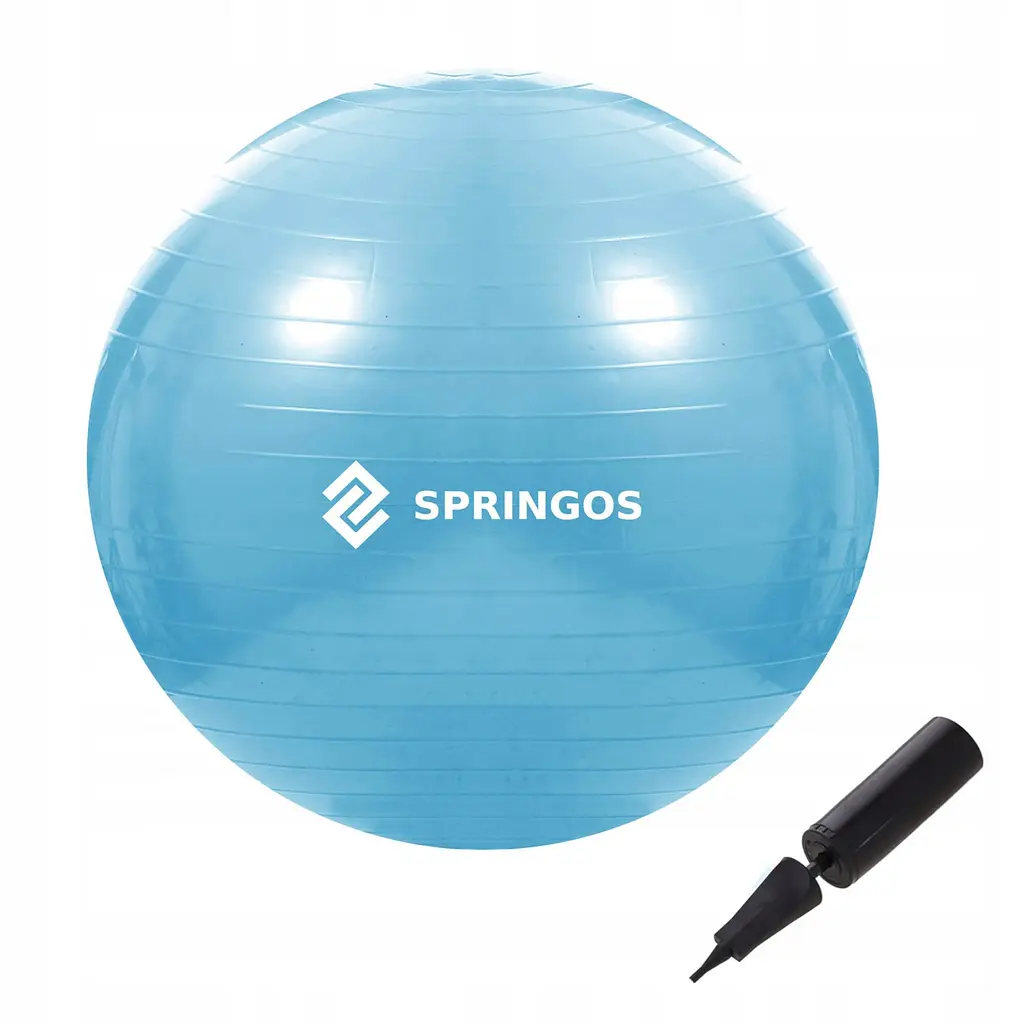 М'яч для фітнесу (фітбол) Springos 55 см Anti-Burst FB0006 Sky Blue - фото 2