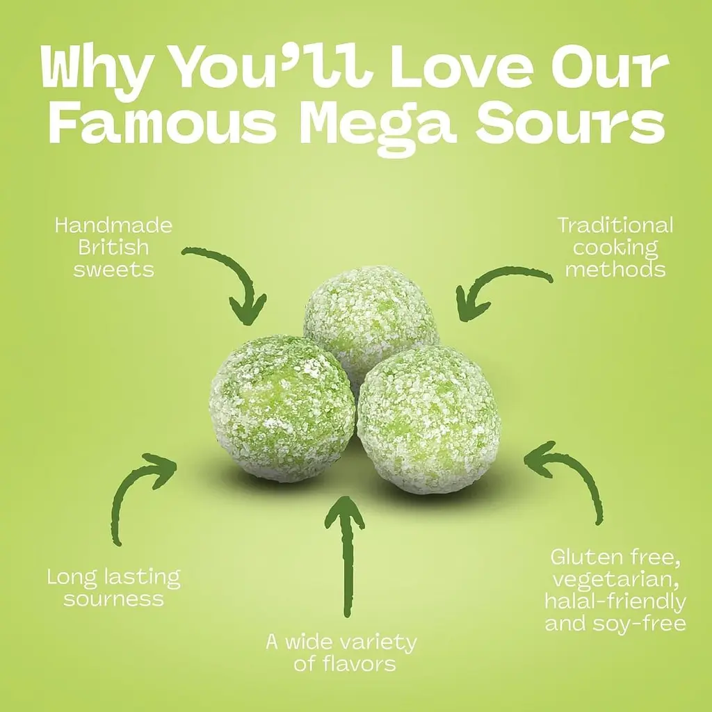 Кислі цукерки Barnetts Sweets Mega Sour Apple Candy 104г - фото 5