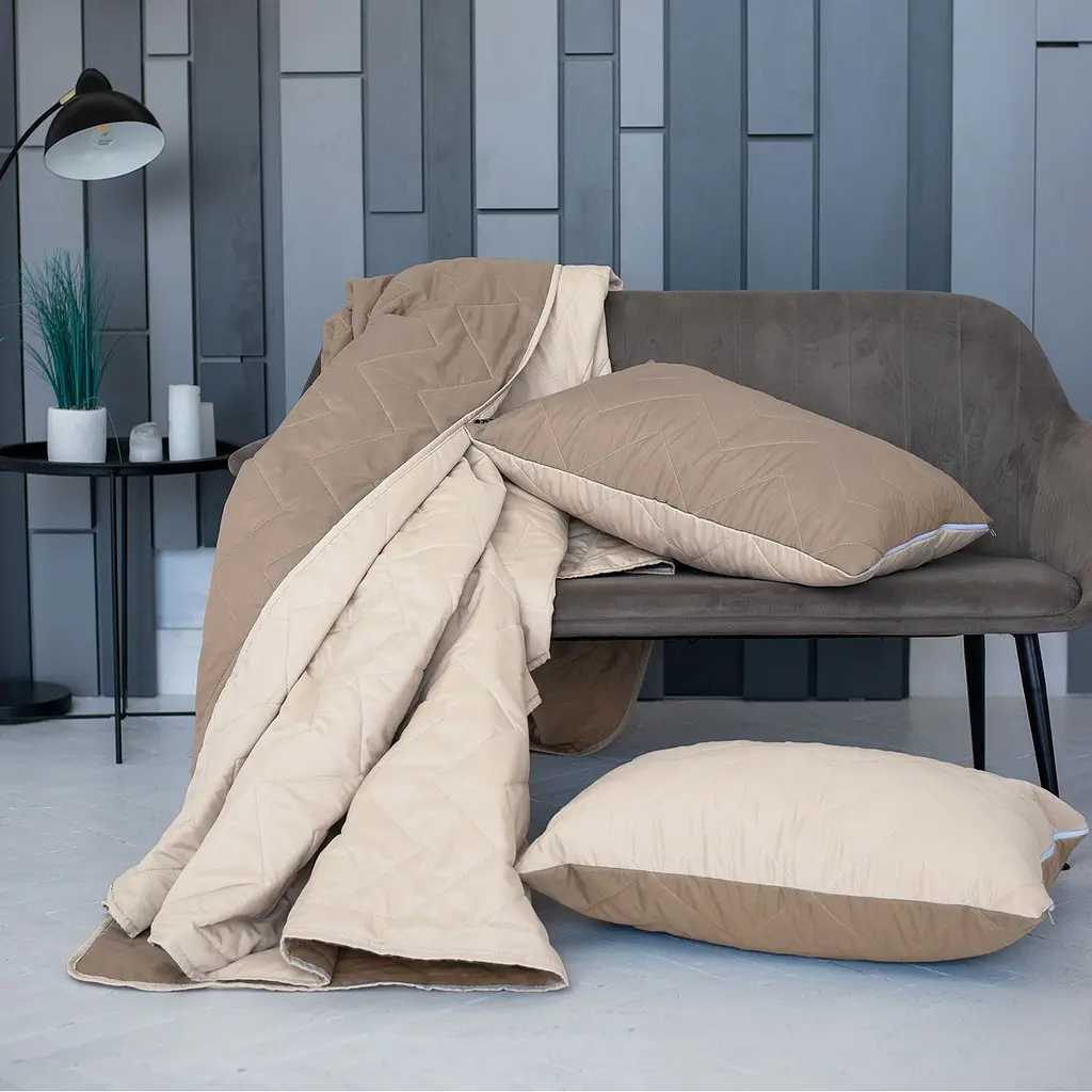 Набір Sonex Bora Bora: декоративне покривало 220х240 см + 2 наволочки 50х70 см коричневий з бежевим (SO102397) - фото 3