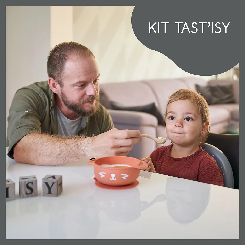 Набір тарілка на присосці і ложка Babymoov TAST'ISY, теракотовий (A005404) - фото 7