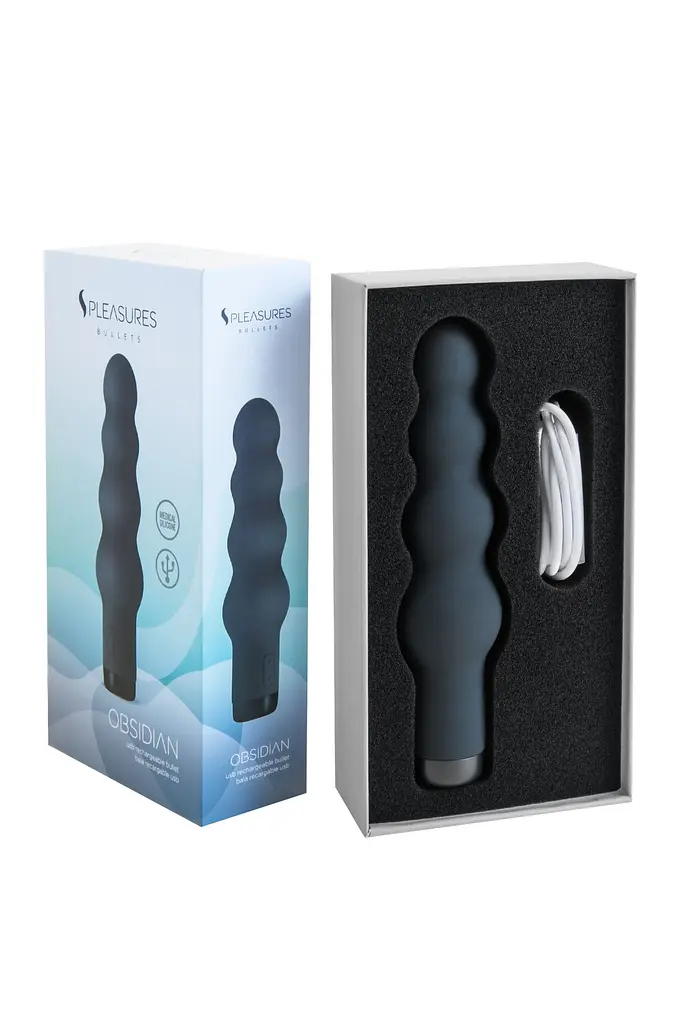 Вібратор S Pleasures Bullets Obsidian, чорний, у вигляді ряду кульок, 10 режимів, діаметр 4 см - фото 4
