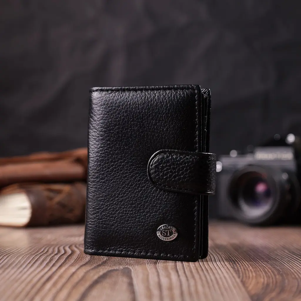 Надійна візитниця з натуральної шкіри ST Leather 22469 чорна - фото 9