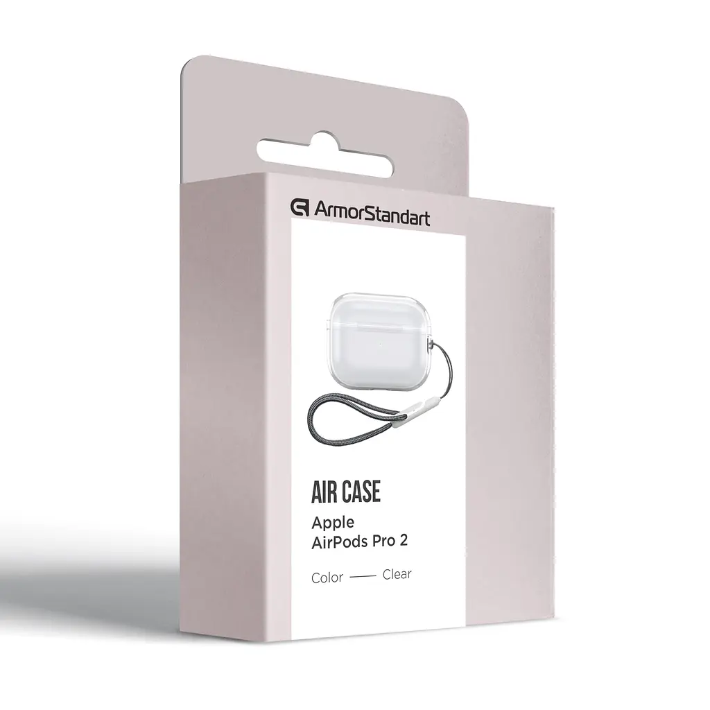 Чохол для навушників Apple AirPods Pro 2 2022, прозорий, Air, термополіуретан (TPU), протиударний, захист від подряпин, пилу і ударів, футляр з карабіном для кріплення, точні вирізи для доступу до роз"ємів, ArmorStandart (ARM82560) - фото 4