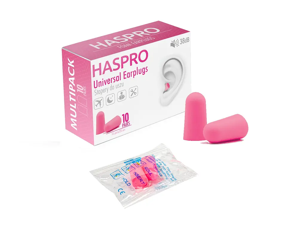 Пенные беруши для сна 10 пар HASPRO MULTI10 SNR 38 дБ Розовые (1121-02) - фото 5